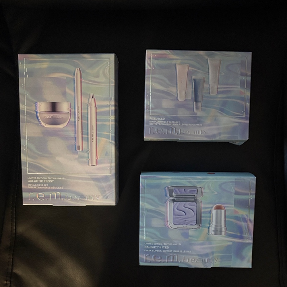 REM Limited edition pixel ice / naughty & iced / galactic frost eye set